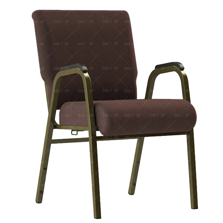 Hot sold church chair Interlocking big back pocket church chairs with armrest