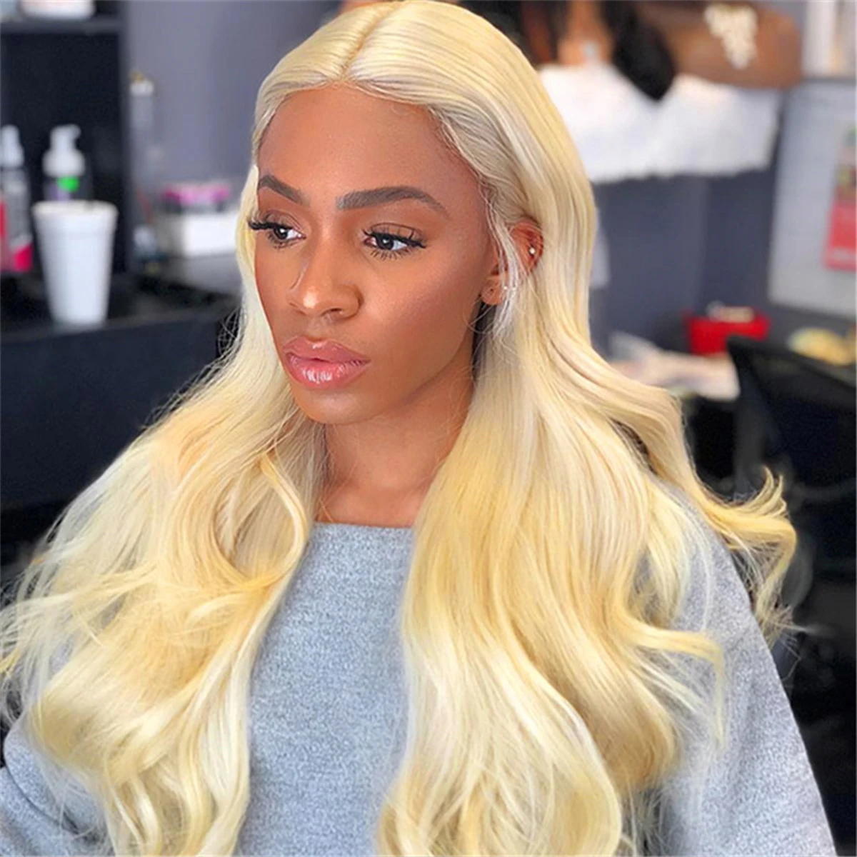 

Wholesale Blonde 613 13x4x1 lace front T part Wigs , T Lace Wigs For Black Woman Human Hair, 613 color