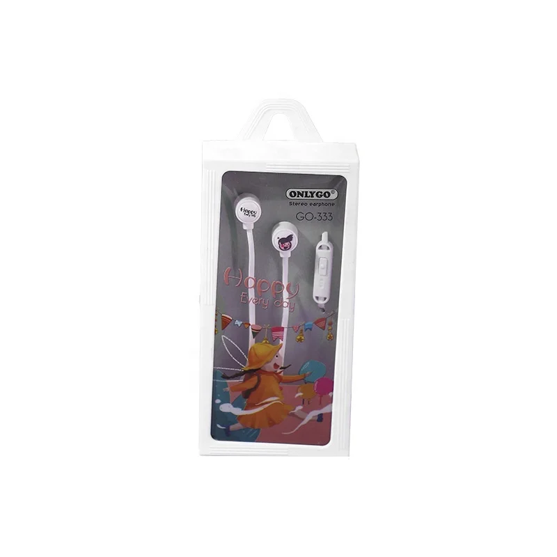 

Heavy bass cartoon series call music student couple wire-controlled earbud headset