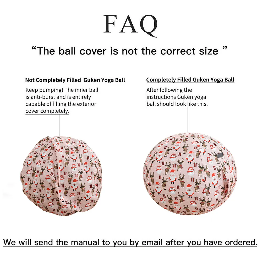 
55cm Christmas Holiday Yoga Ball Chair Sitting Ball Chair Withl Cover 