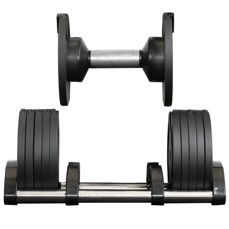 

SD-8070 High quality strength training equipment 2kg-32kg weight adjustable weight dumbbell set, Black