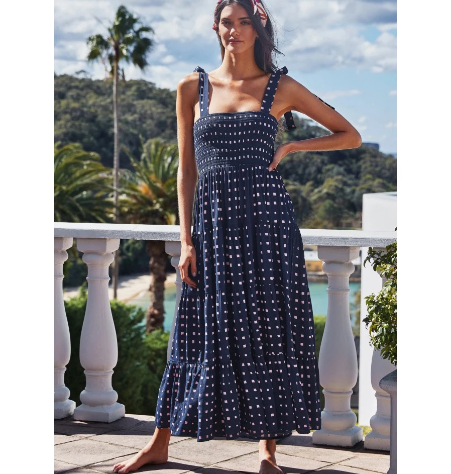 

summer casual for women holiday dress Spaghetti Strap Swing Dress