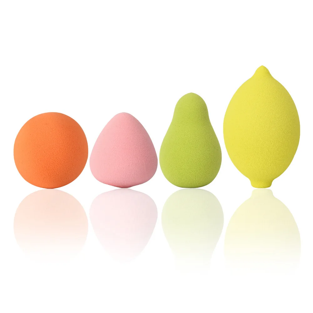 

1-4-71 2021 latex free colorful pointed cute vegan fruit makeup sponge, Multi-colored