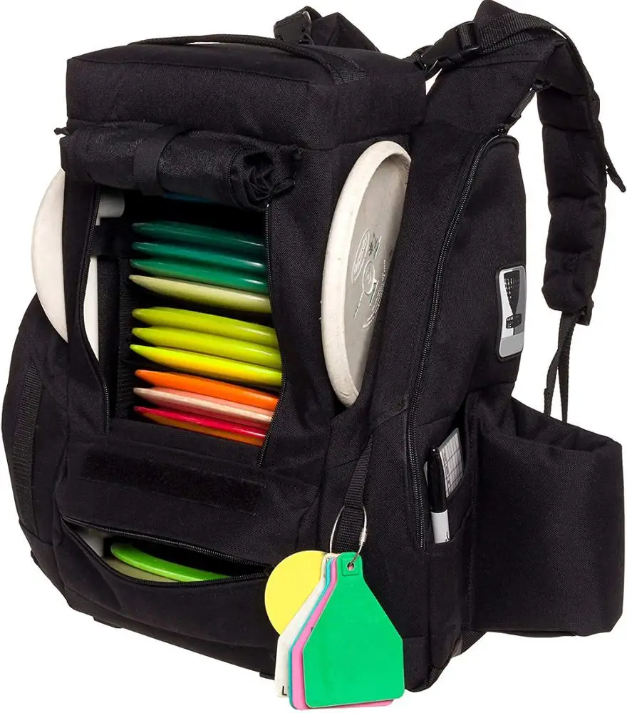 

Outdoor Sport Customized Discs Commander Backpack Disc Golf Bag including 25 Pieces Discs, Black,customized