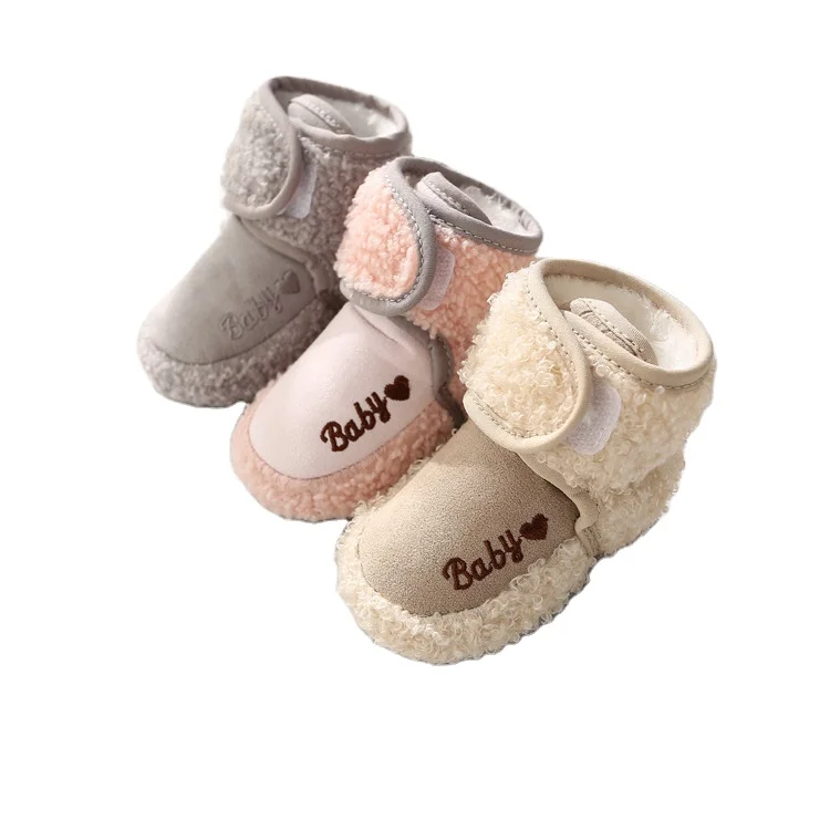 

Baby walking shoes soft baby winter plush style thickening warm shoes, As picture