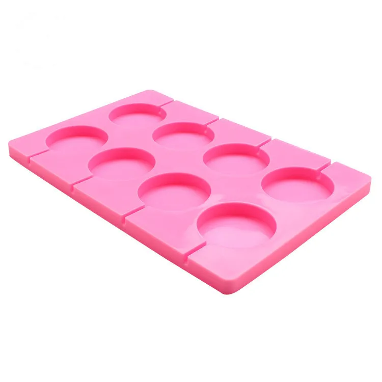 

Y1010 round shaped silicone lollipop molds 8 cavity with dia 5 cm silicone lollipop mold, Pink