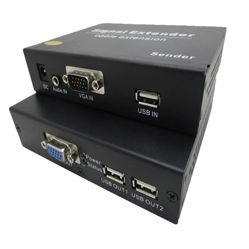 
IPUVA-200D One To Multiple Audio Video Transmitter Receiver 200m 1080P RJ45 Cat5e VGA USB Extender 