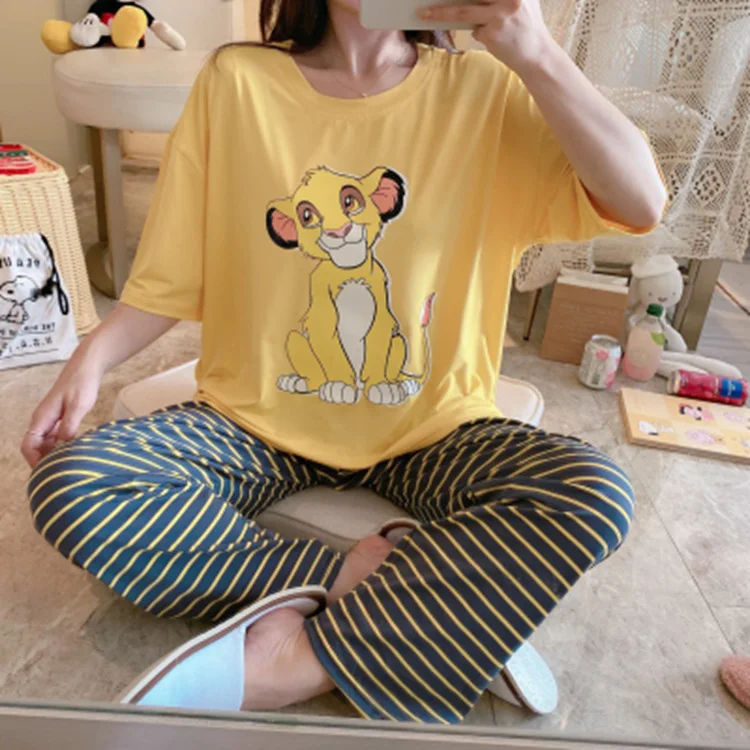 

Korean Pyjama Two Piece Leisure Sleepwear Sets Ladies Casual Night Pyjamas And Sleepwear pajamas for women