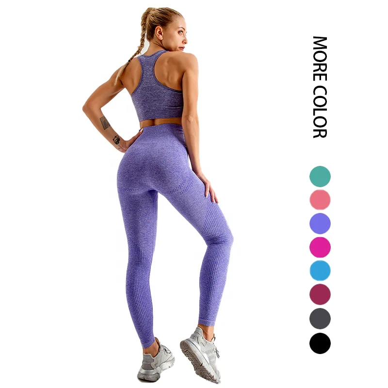 

Bra gym wear set women fitness squat proof scrunch butt leggings yoga pants active wear, Customized colors