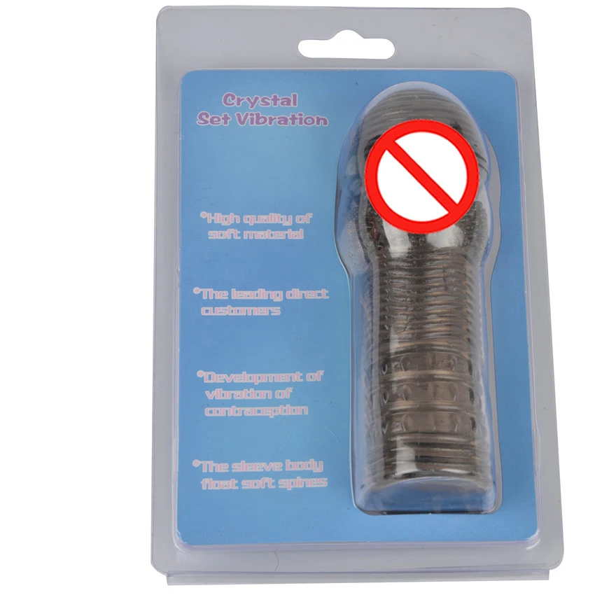 
High quality material crystal condom sex toys good price crystal condom for male wholesale crystal condom penis sleeve silicone 