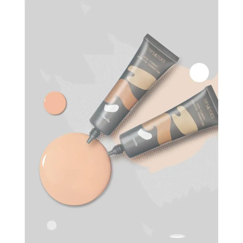 
Liquid Foundation Package Long Tube Porcelain White Rice Powder Wheat Color Natural And Difficult To Smudge Foundation Makeup 