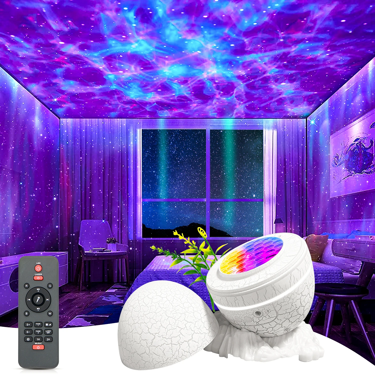 

Led projector night light star Dinosaur Egg sky projector Remote Control Voice Blue Tooth Control Kids Adults Bedroom