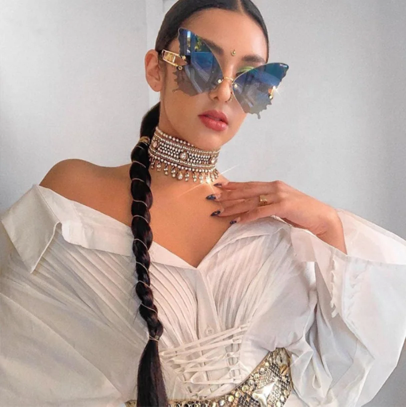 

Rimless Sunglasses 2021 Women Butterfly Sunglasses Vendors Oversized Vintage Shades Wholesale Women Polarized Sunglasses Eyewear