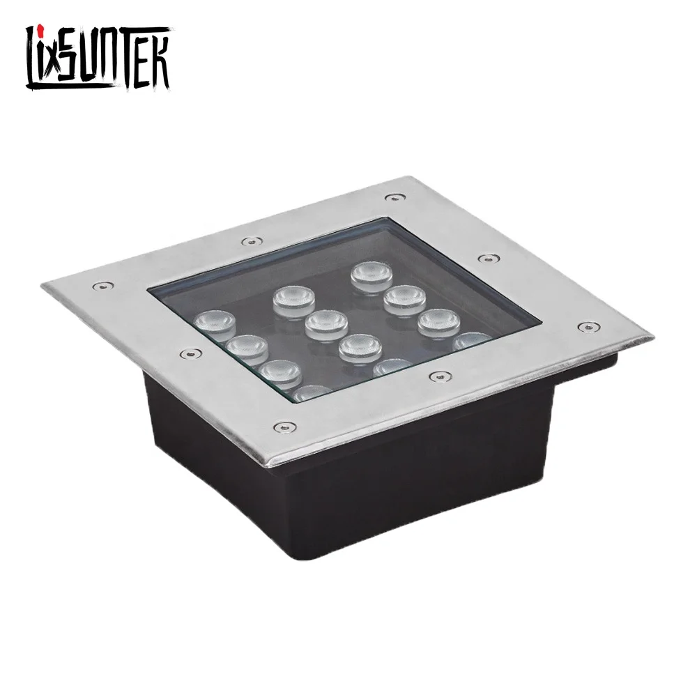 led square underground light stainless steel waterproof colorful external control spotlight