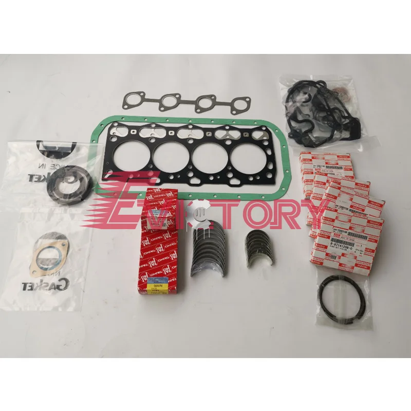 

For Isuzu 4LE2 rebuild kit overhaul gasket + engine bearing + piston ring set