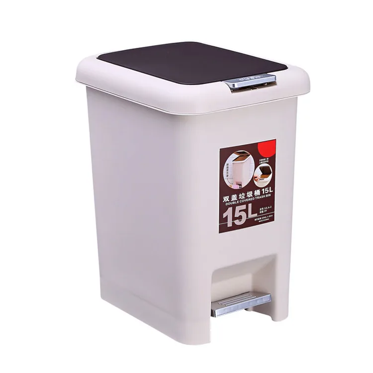 

Household Square Plastic Trash Can, Foot Plastic Trash Can