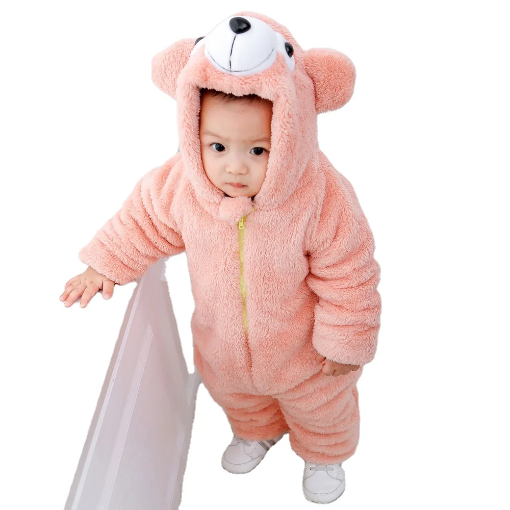

New baby clothes padded cotton animal one-piece clothes for fall and winter outing to wear quilted romper baby crawling clothes