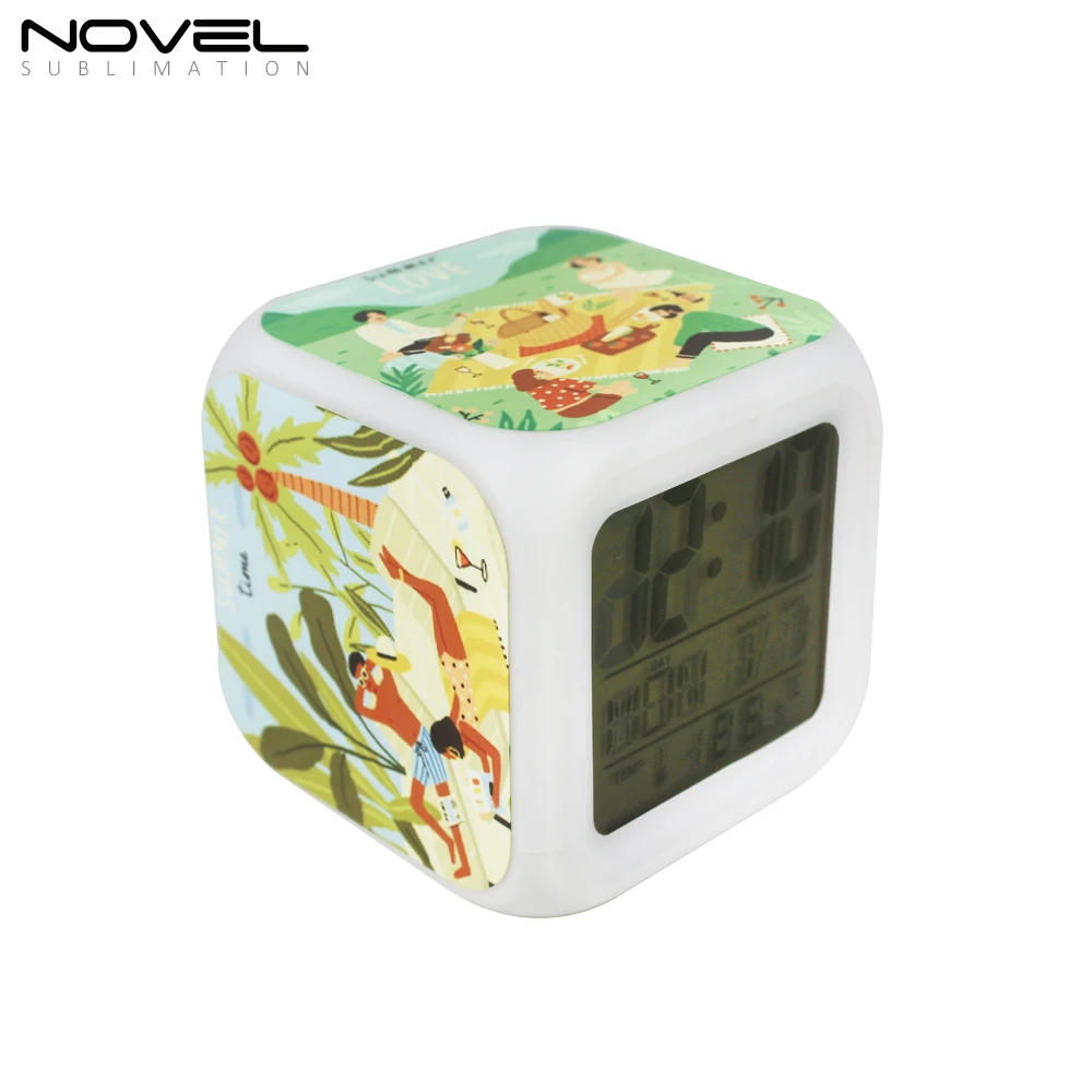 

Customized Mini Sublimation Blank Led Digital Alarm Clock, White