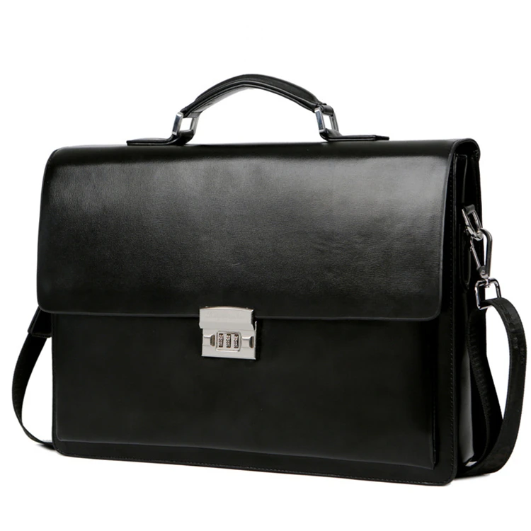 

W209 wholesale portable custom made leather briefcase laptop bag men lawyer anti theft hard briefcases for mens