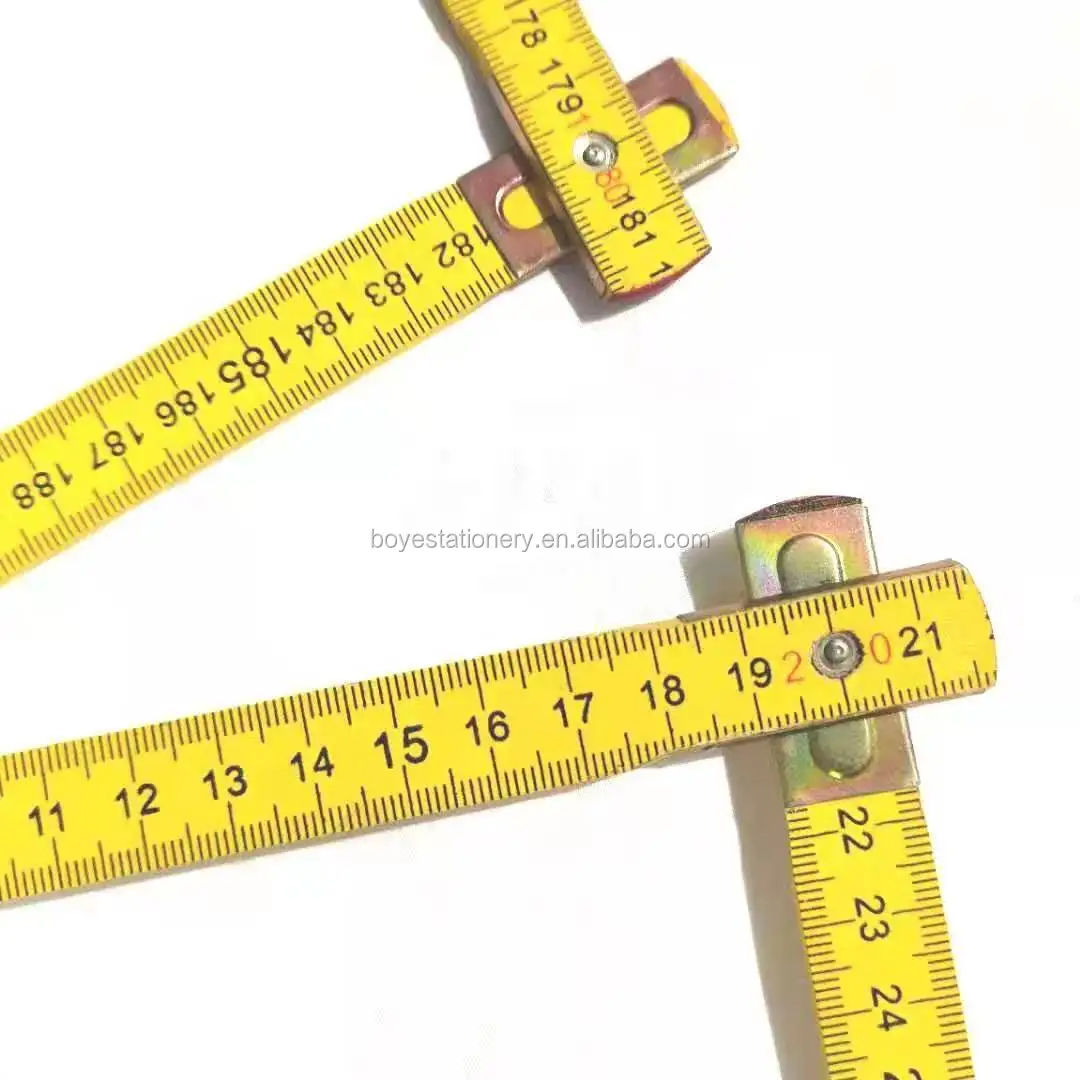 HOT Plastic Folding Ruler Wood Carpenter Metric Measuring Tools 200cm 