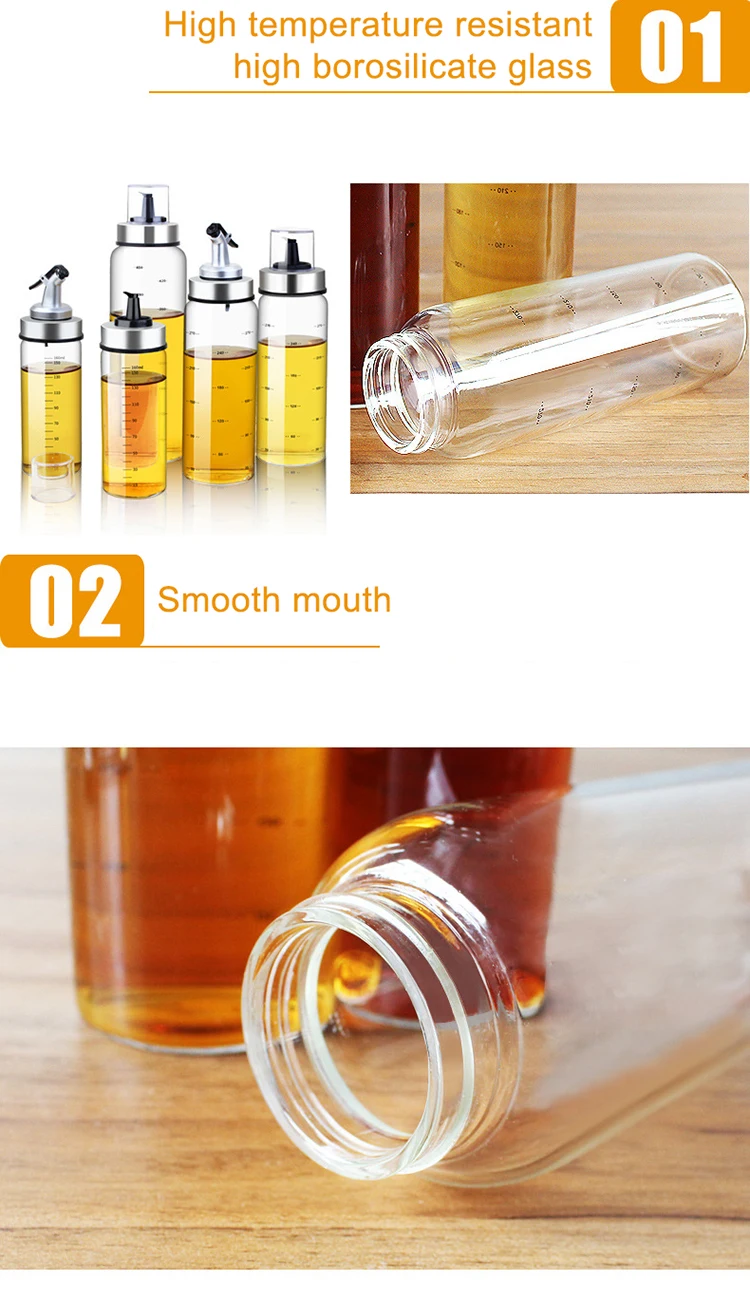 New Trending Online Shop Amazon Hot Sale High Quality Oil Cruet Glass Bottle Oil Vinegar Dispenser with Measuring Degree Scale