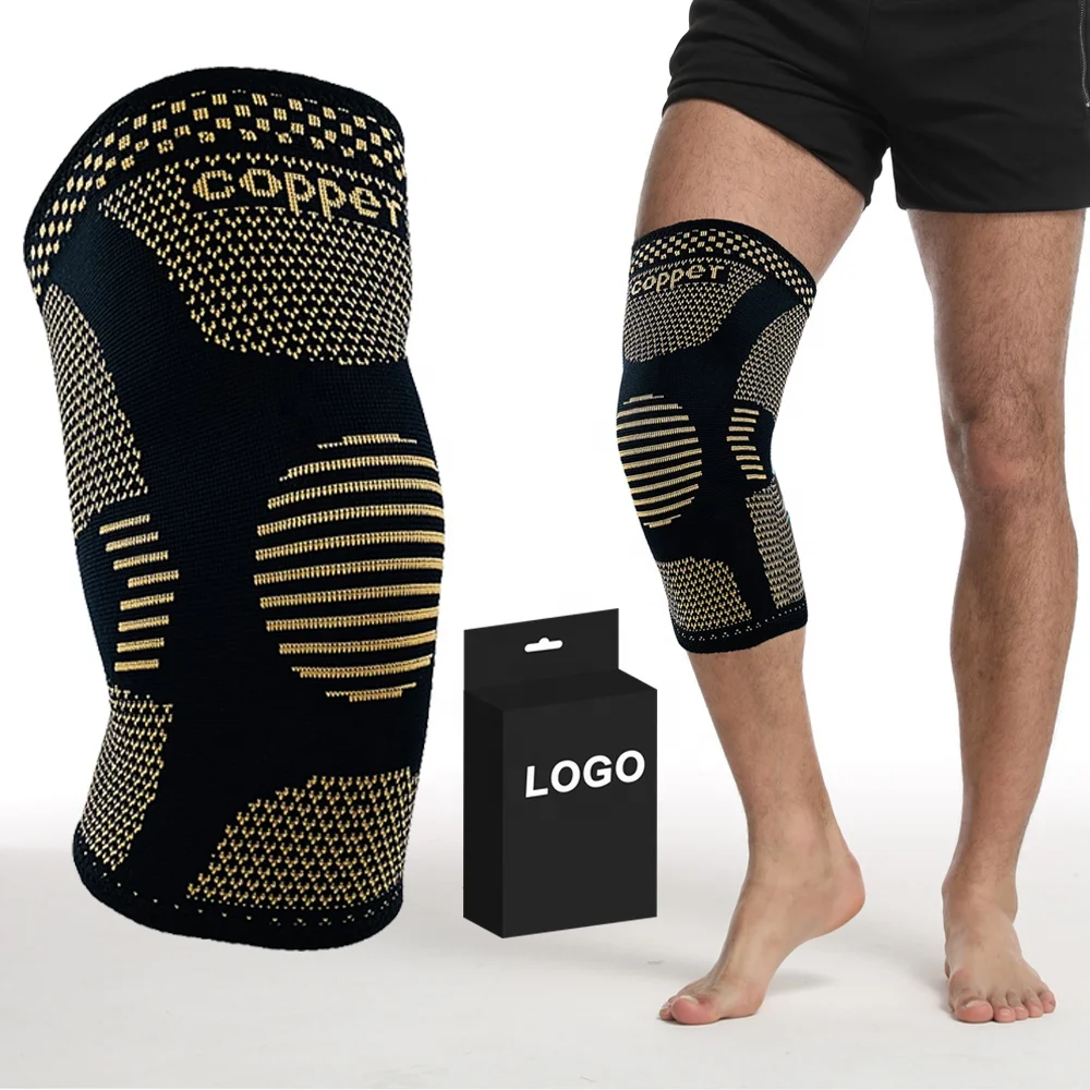 

HYL-8280B Cheap Price Sportster Copper basketball support knee pad brace sleeve