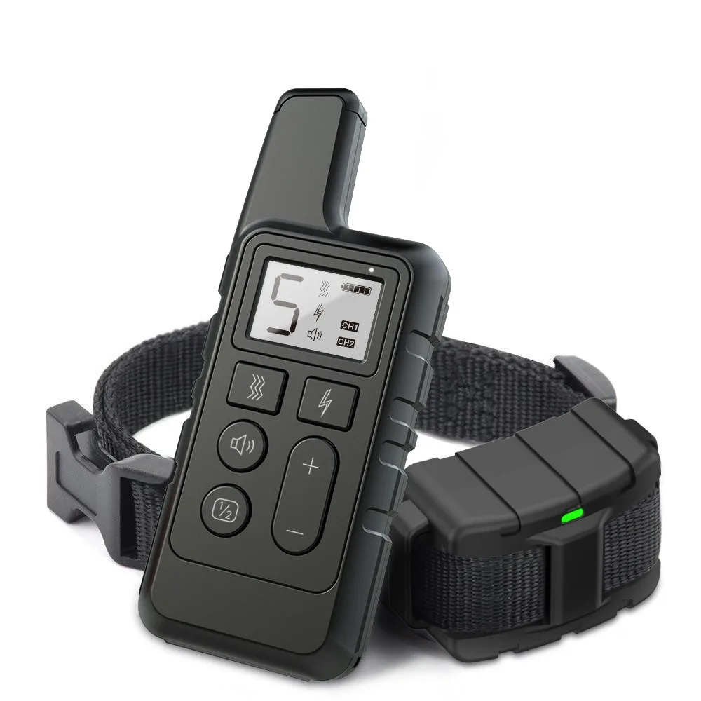 

Amazon Hot Selling Waterproof Rechargeable Shock Collar Pet Dog Training Collar with Remote For Small Medium Large Dog