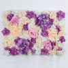 Customized 3D Effects Mix Plant Mats Wedding Deco Silk Artificial Florals Wall Rose Panel for Decoration
