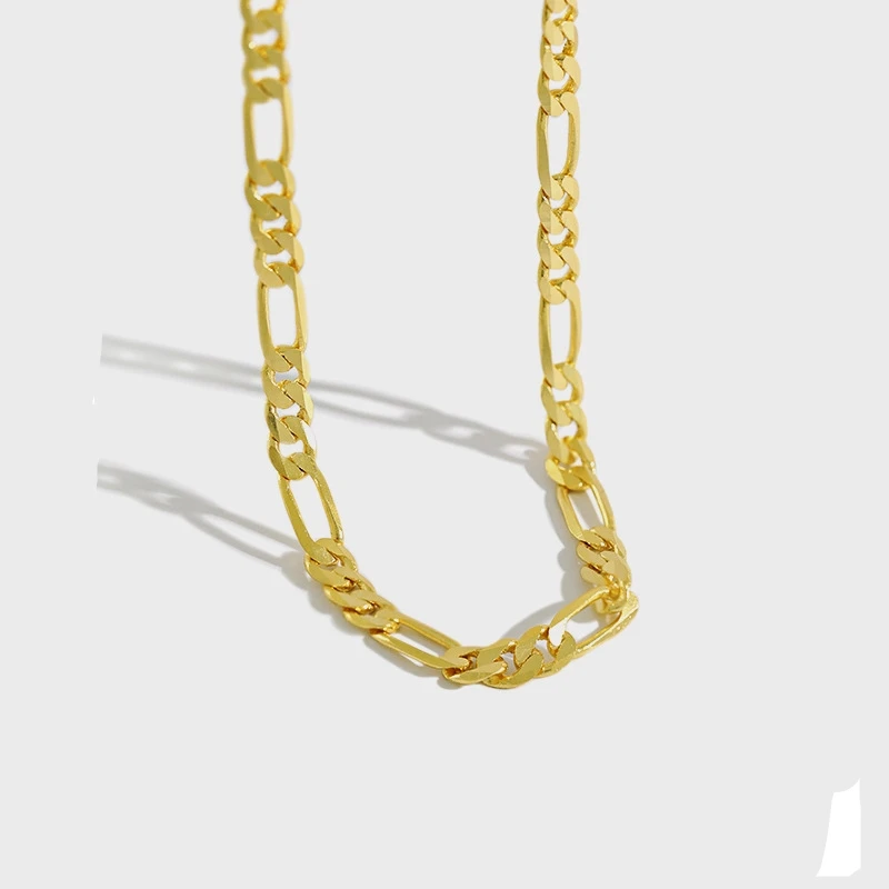 

Real Gold Plated Figaro Chain Necklaces For Men And Women By O Fan Jewel 925 Sterling Silver