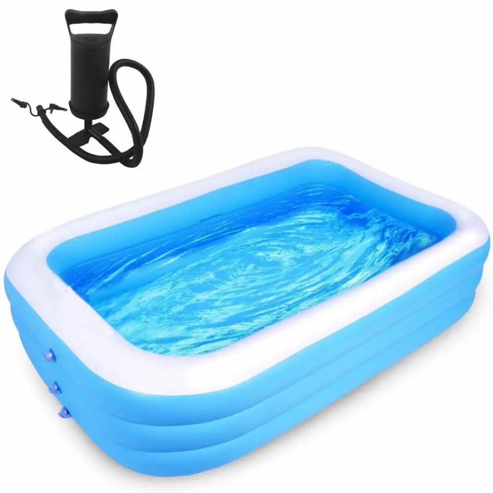 

hot sale PVC swimming pool inflatable blue and white 484467