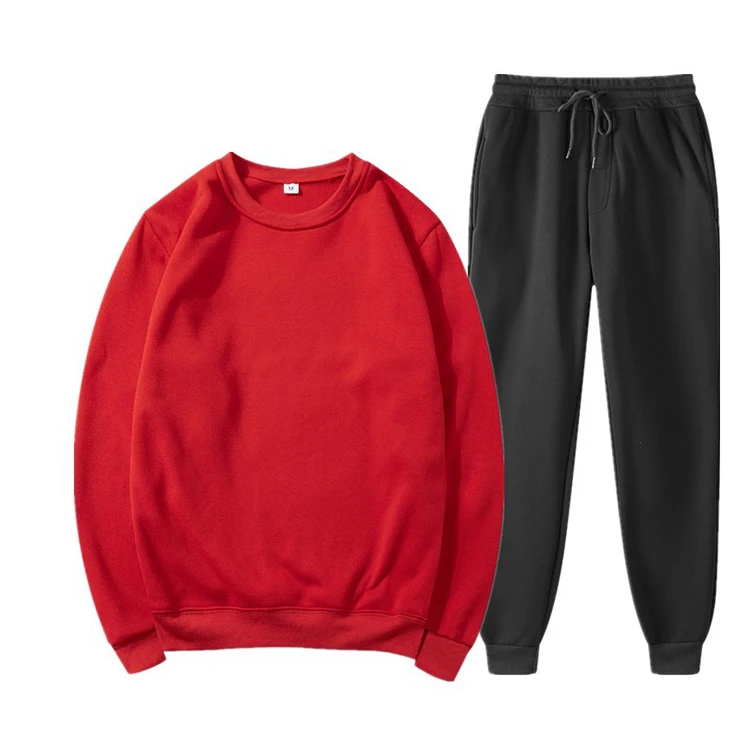 

DX Sports Suit Men And Women The Same Cotton Long-sleeved Round Neck Sweater Solid Color Casual Pants Loose, Customized color