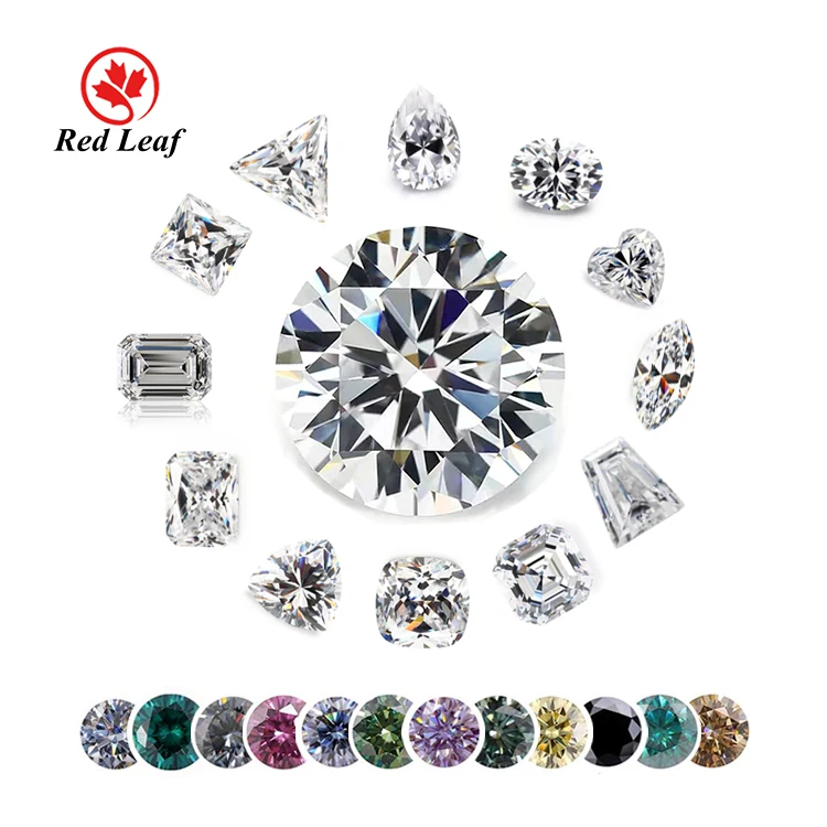 

Redleaf Wholesale Gems DEF GH I-J White Color Mossanite Loose Gemstone Diamond Cut loose stones wholesale GRA Moissanite For Rin