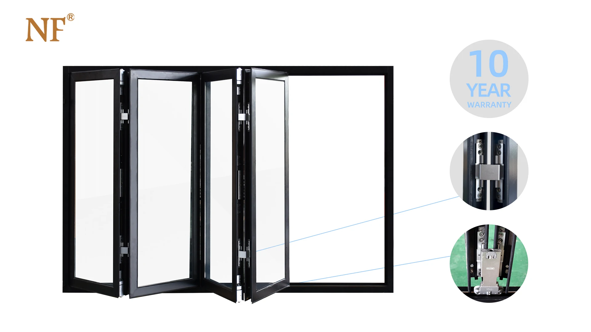 Normal Aluminium Profile Folding Window Bifold Window With Heat ...