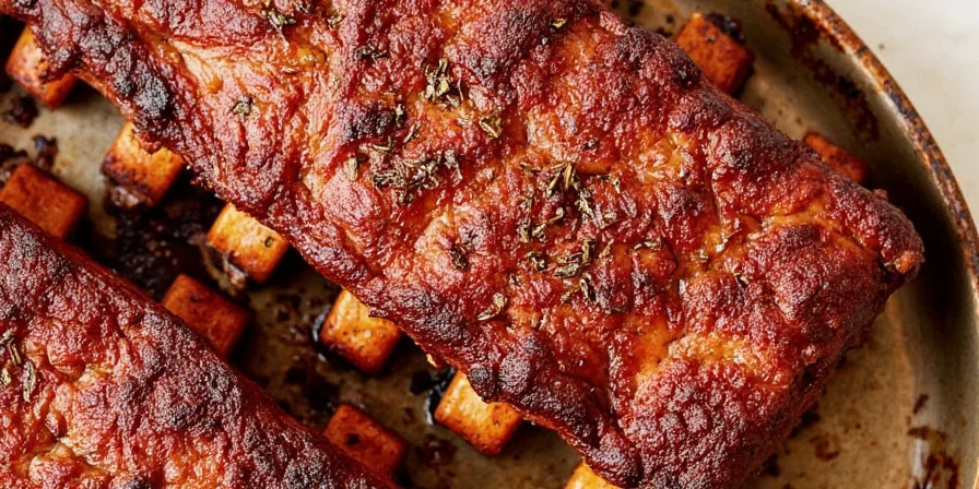 Applying glaze to slow-cooked ribs