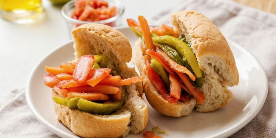 Sterilized jars filled with colorful giardiniera