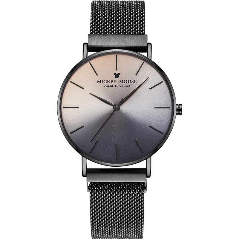 Fashion Trends IP Plated Black Mesh Loop Magnetic Strap Wrist Watch Ladies