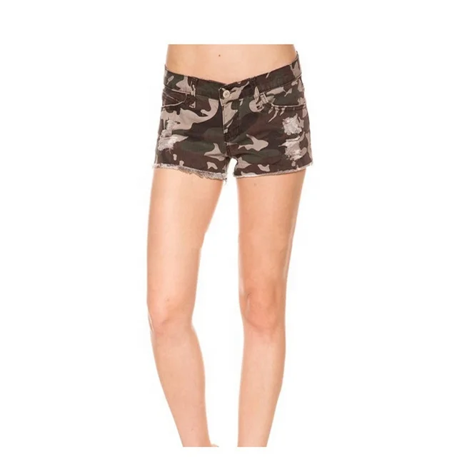 camouflage denim shorts