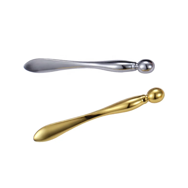 

Zinc alloy 7.7cm gold small facial face cream spoon cosmetic eye cream massage stick