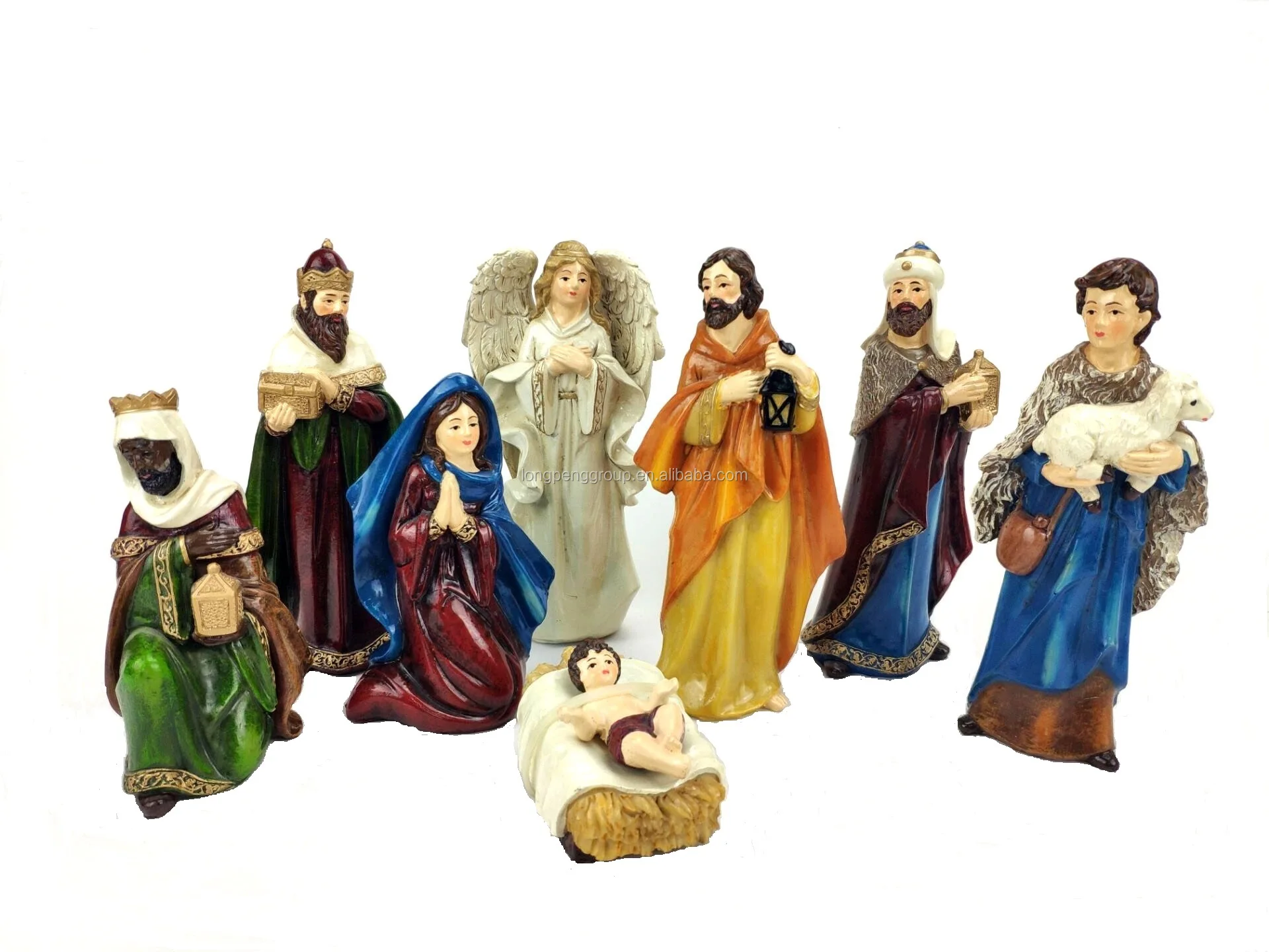 Resin Nativity Figure Set Three Kings Gifts 8pc The Real Life Nativity