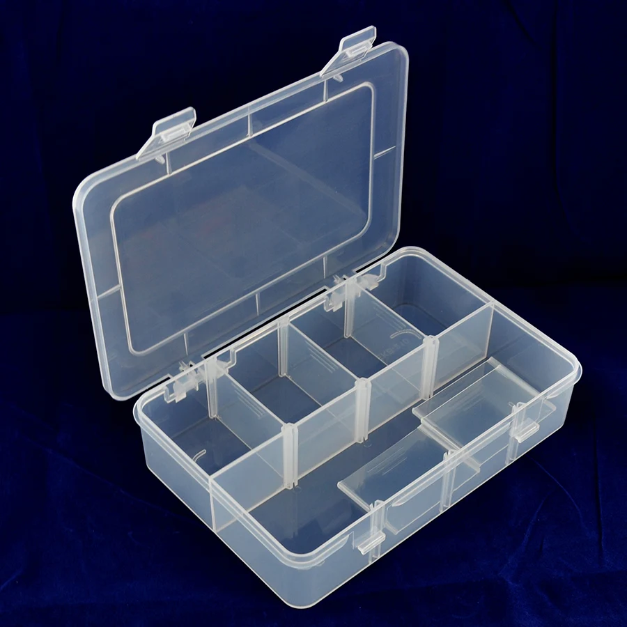 透明pp 塑料透明塑料盒箱隔间钓鱼钓具带分隔线的诱惑盒