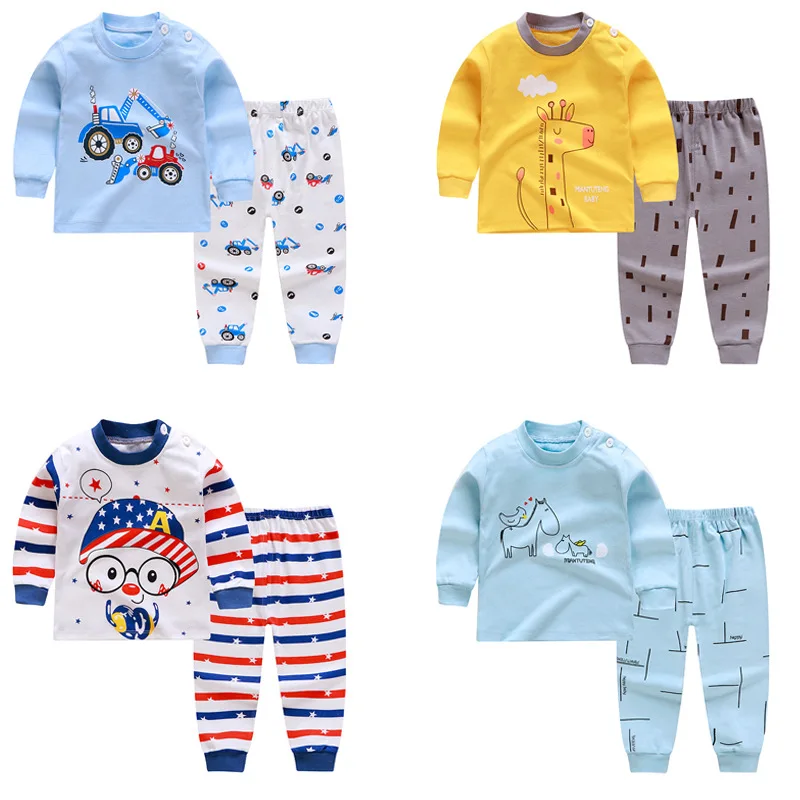 

Factory wholesale autumn children sleepwear OEM custom kids pyjamas 100% cotton pajamas, Picture