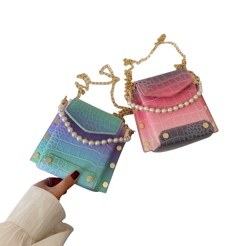 

Newest colorful girl rainbow cheap purse 2021 summer purses for women