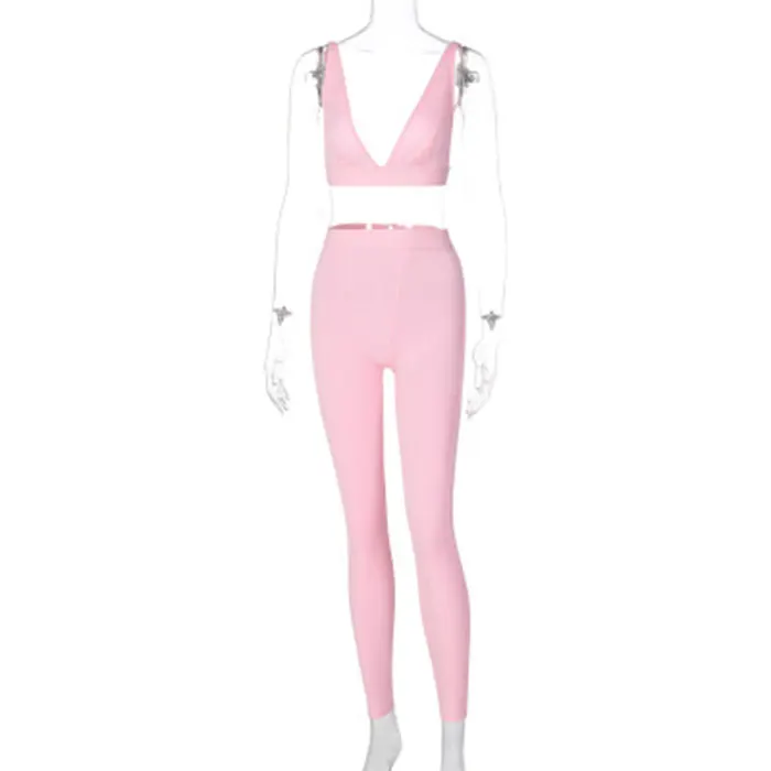 

wholesale winter women new arrival v neck tracksuit sportswear yoga set