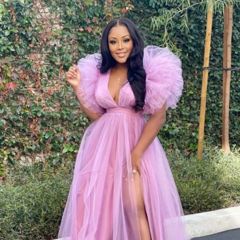 

XL to 5XL pink evening party dress for ladies