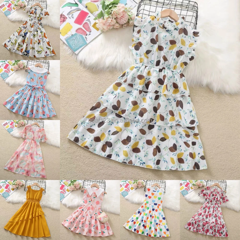 

Artishare Girls Dress Spring Summer Floral Kids Dress Teenage Princess Wedding Party Dresses Clothes 6 8 10 12 14 Year