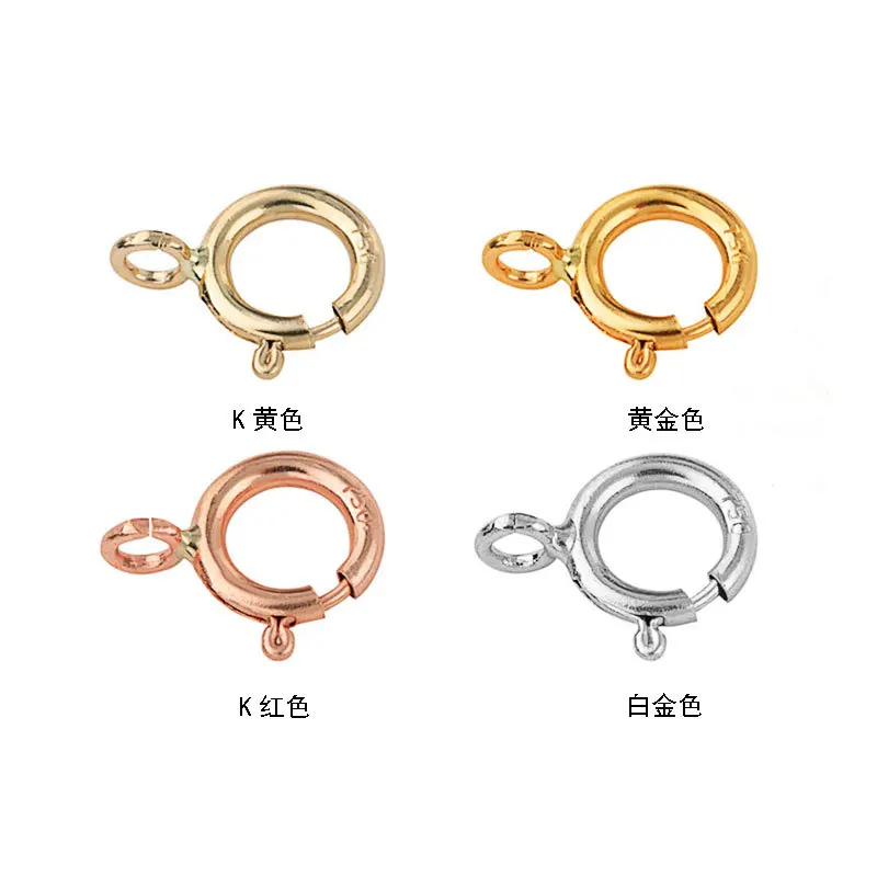 

Real AU750 Locks Lobster DIY Jewelry Making Finding Spring Round Clasp 18K Solid Gold Clasp