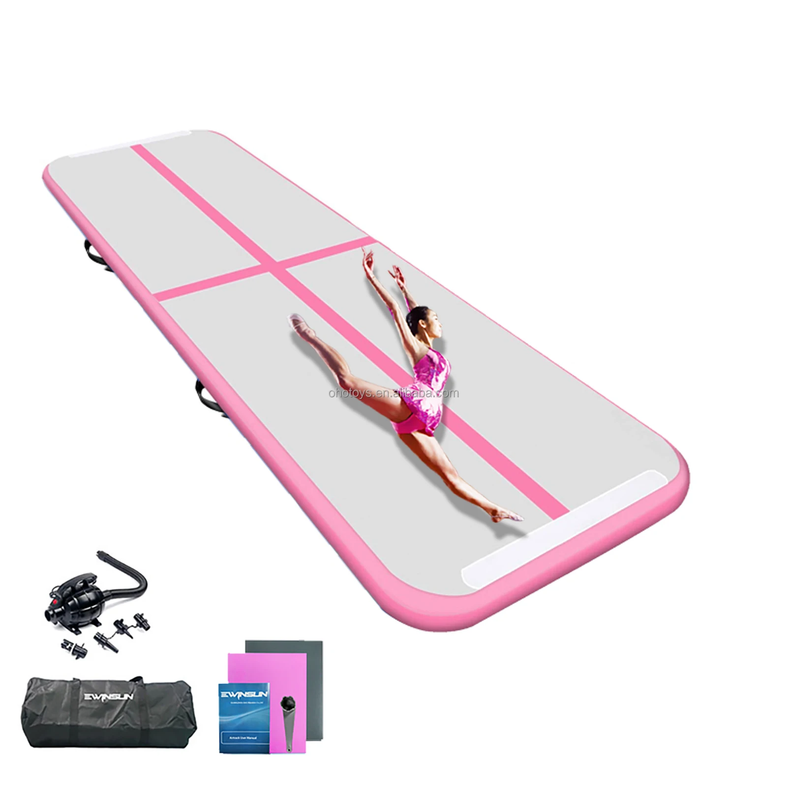 

Free Shipping 4M Pink Inflatable Air Track Gymnastics Tumbling Mat Green PVC Airtrack Yoga Taekwondo Matt for USA Warehouse, Blue, pink, orange, purple, mint green