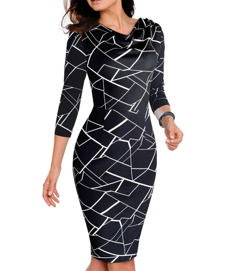 Women Formal Dresses Office Lady Elegant 2019 Latest Office Work