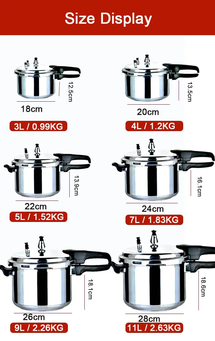 5l High Quality Factory Oem Safety Commercial Aluminum Pressure Cookers