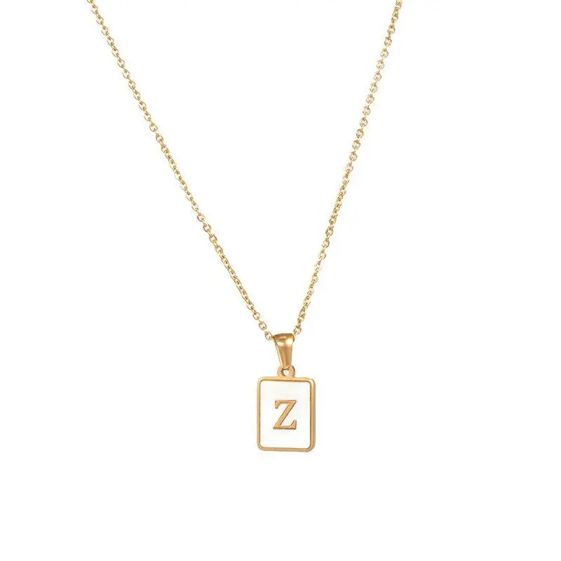 

At Low Price 925 Sterling Silver 18k Gold Plated Jewelry Letters Z Shell Pendant Necklace For Women